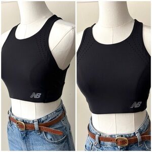 New Balance Black Stretch Mesh Back Full Coverage Athletic Sports‎ Bra